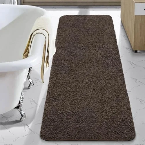LOCHAS Chenille Bath Runner 24 × 60 in, Brown