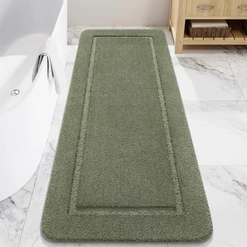 LOCHAS Chenille Bath Runner 24 × 60 in, Sage Green