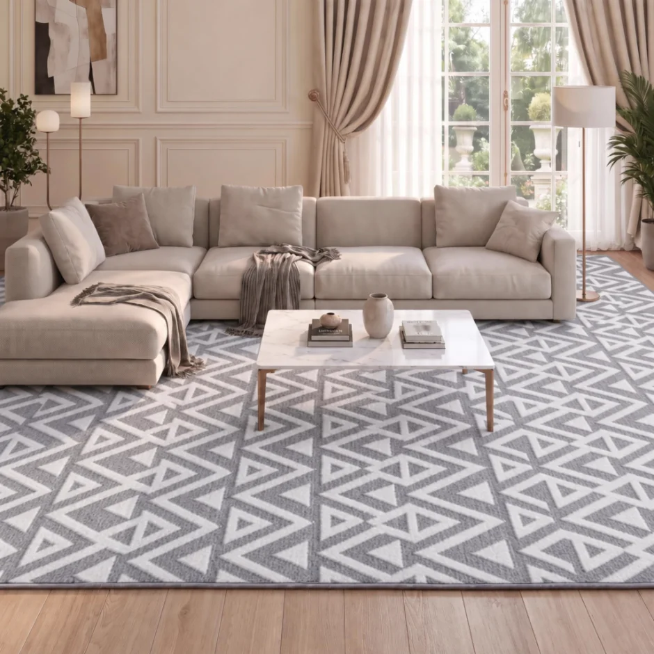 LOCHAS Ultra Soft Shag Rug 7 × 10 ft, Grey