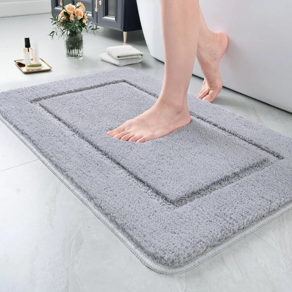 LOCHAS Luminous Bath Mat 32 × 20 in, Light Gray