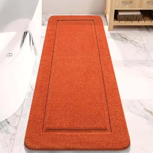 LOCHAS Chenille Bath Runner 24 × 60 in, Orange