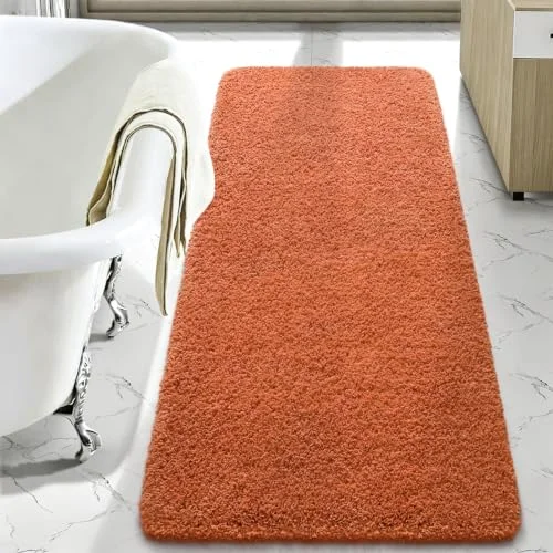 LOCHAS Chenille Bath Runner 24 × 48 in, Burnt Orange