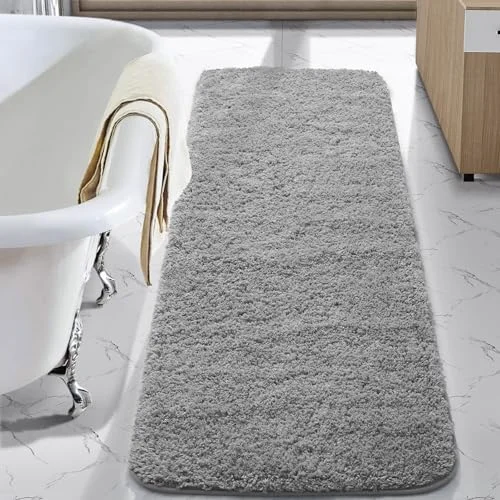 LOCHAS Chenille Bath Runner 24 × 54 in, Grey